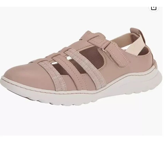 Clarks Collection Teagan Step Sneakers Women's 10 Sand Leather Fisherman Sandals - Picture 1 of 11
